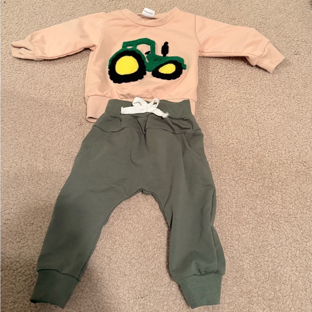 Baby Tractor Sweatshirt and Pants Set